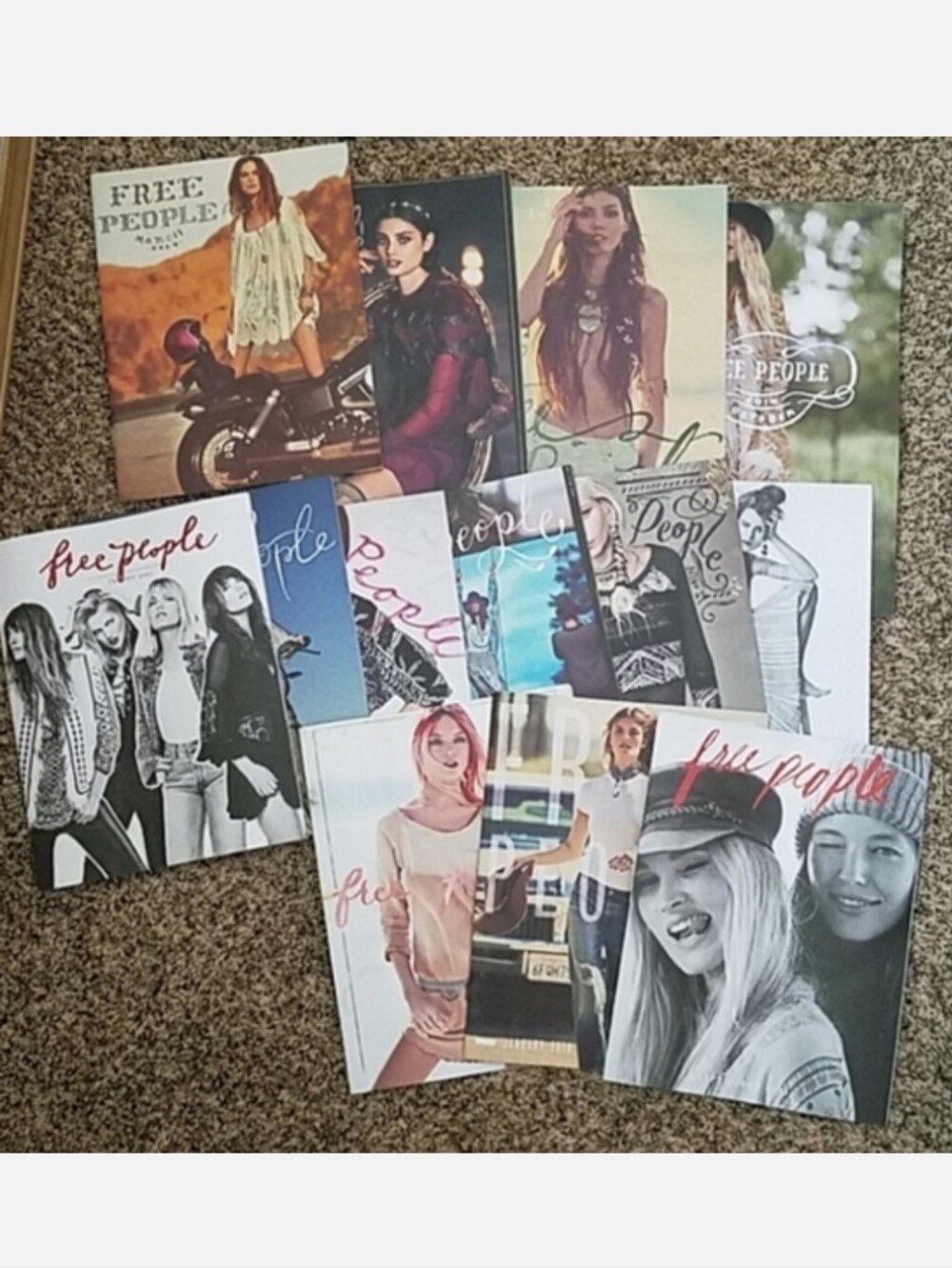 Free People Fashion Catalog Bundle Boho Coffee Table Magazines Collage New Copy